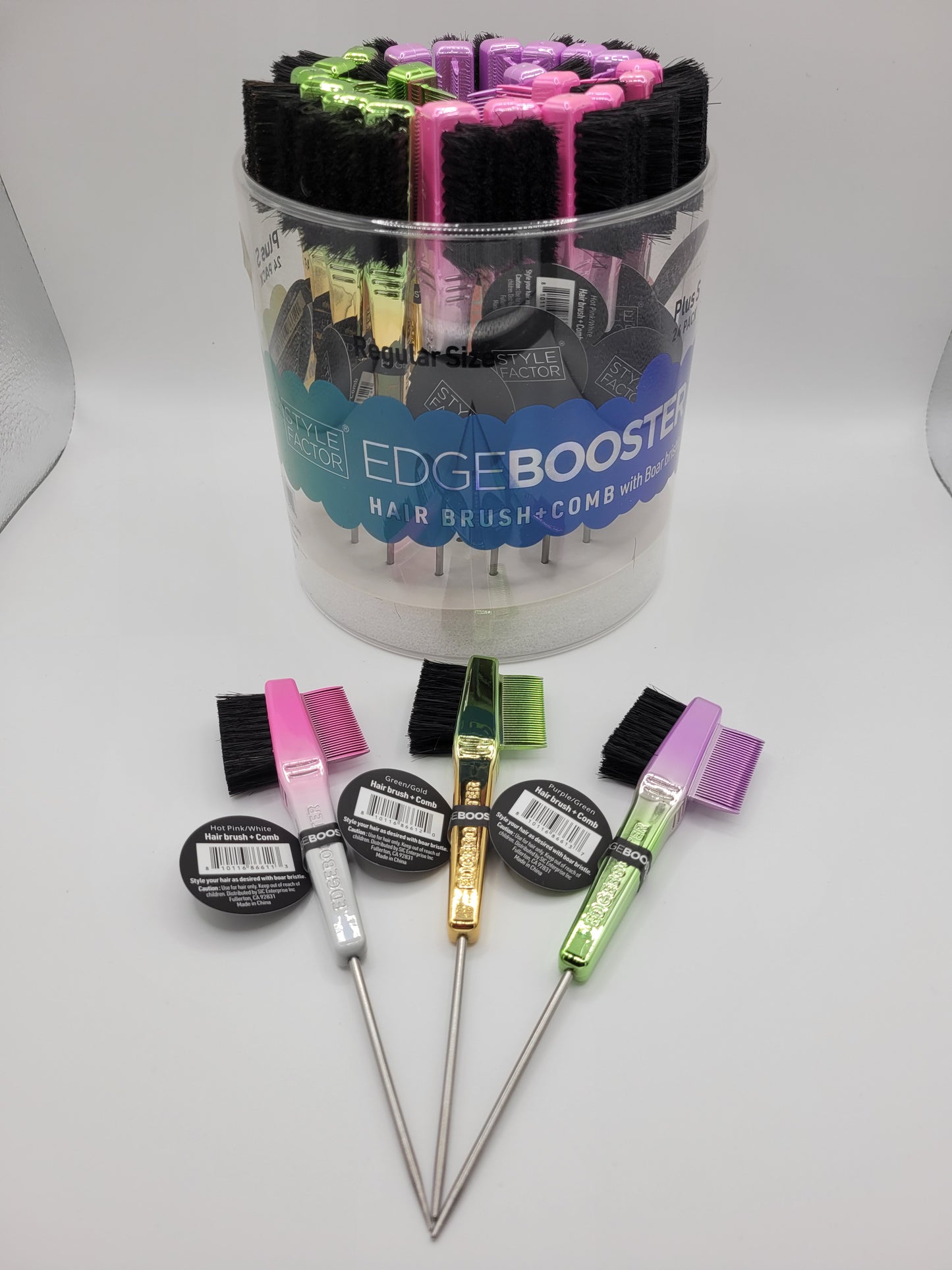 Reg Edge Brush Jar (24pcs) 3 Colors (Two Tone Color)