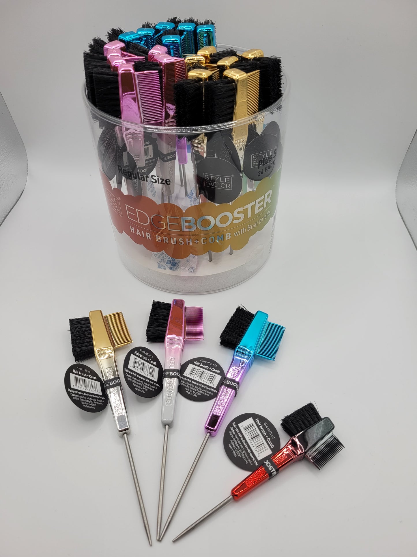 Reg Edge Brush Jar (24pcs) 3 Colors (Two Tone Color)